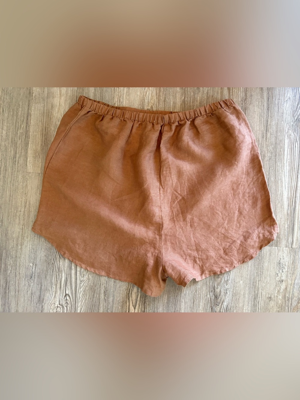 NWT ZARA HOME 100% LINEN SHORTS MEDIUM - BROWN ⭐️BEST OFFER⭐️ END OF SUMMER💕 - Picture 7 of 8